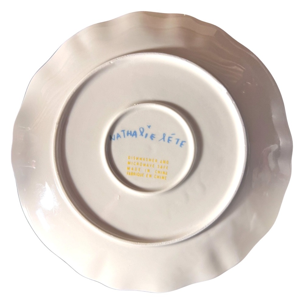 Anthropologie Nathalie Lete Mushroom 8" Salad Dessert Plate Wavy Edge - Picture 3 of 7